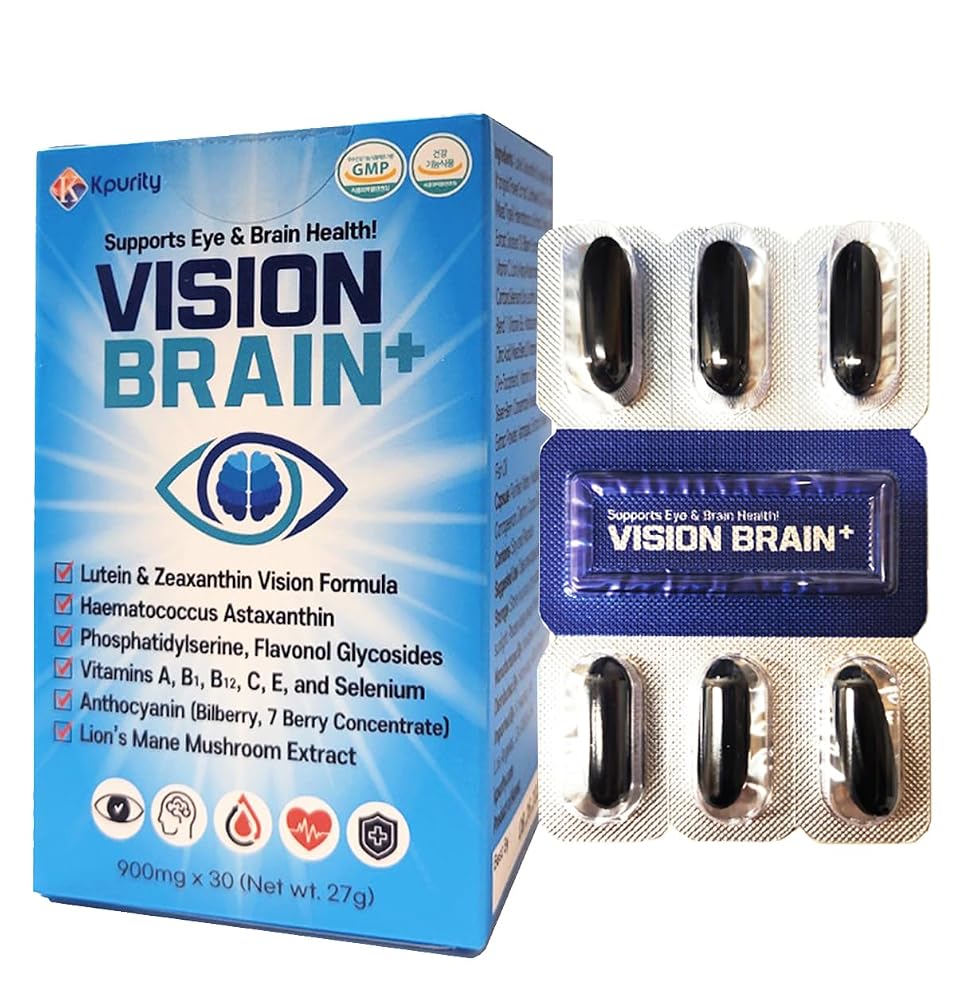 KPurity VisionBrain+ Eye & Brain Health Supplement - 30 Softgels