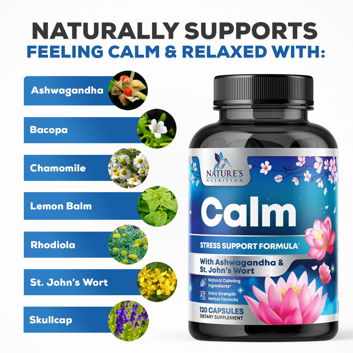 Nature's Nutrition Stress Support Supplement - Extra Strength Relief