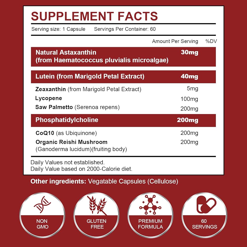 Spliferkou Astaxanthin and Lycopene Antioxidant - 60 Capsules - image 2