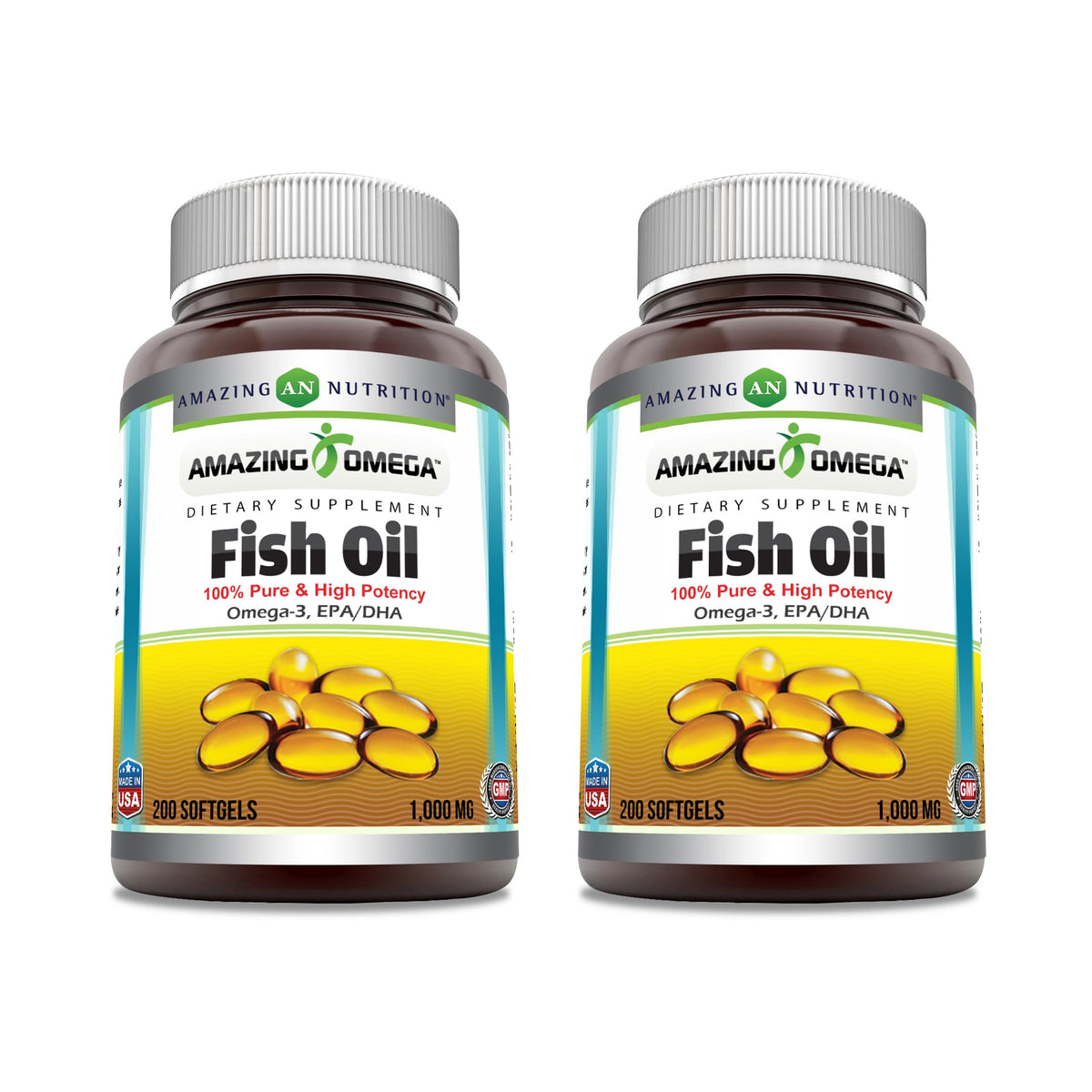 Amazing Omega Fish Oil 1000 mg Softgels Supplement