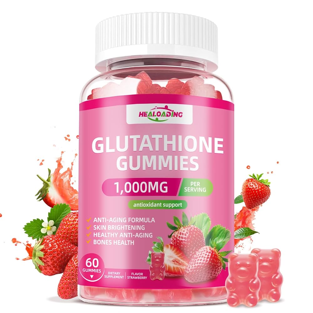 HEALOADING Glutathione Supplement Collagen Gummies - 60 Count