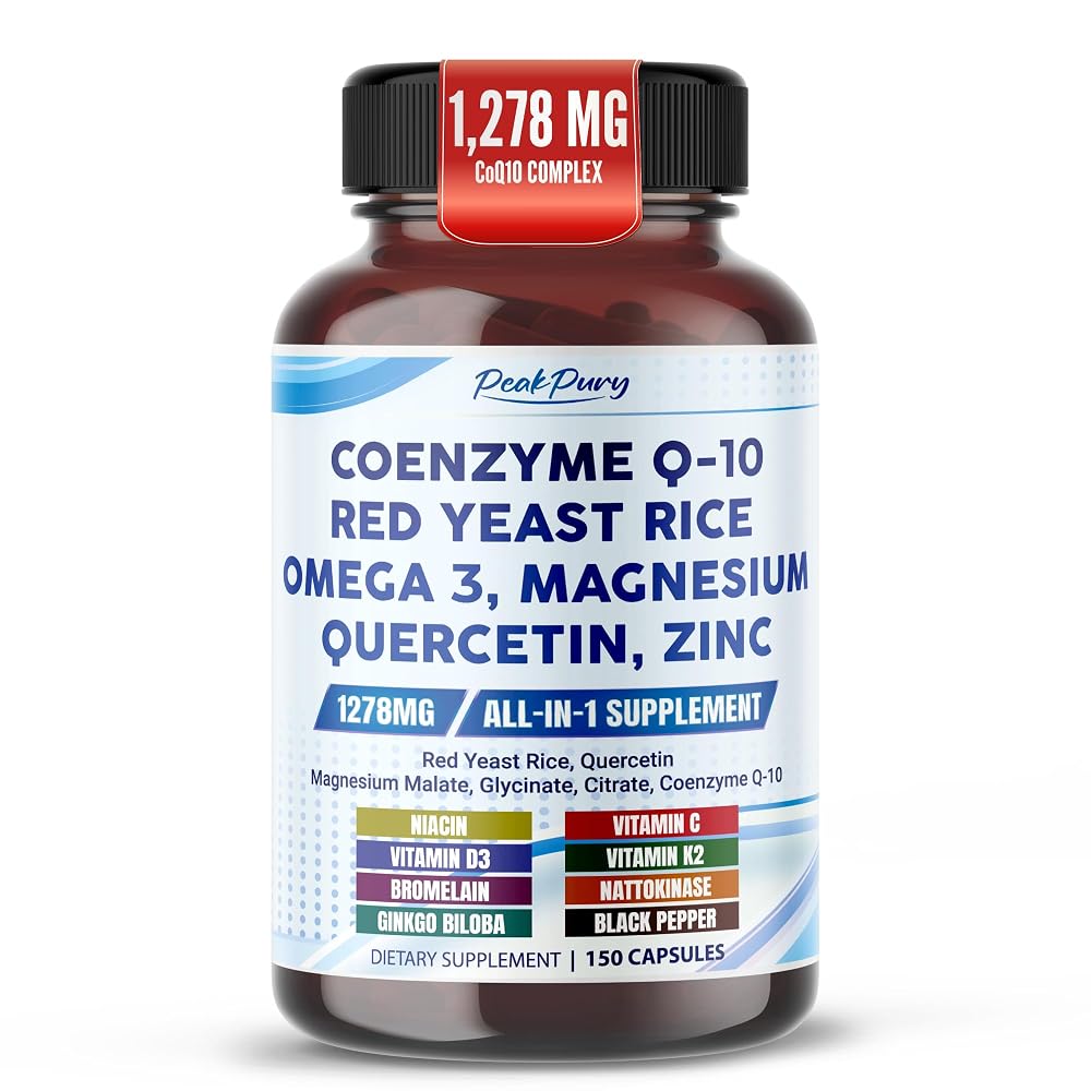 PeakPury CoQ10 Complex 1,278 mg with Red Yeast Rice - 150 Capsules