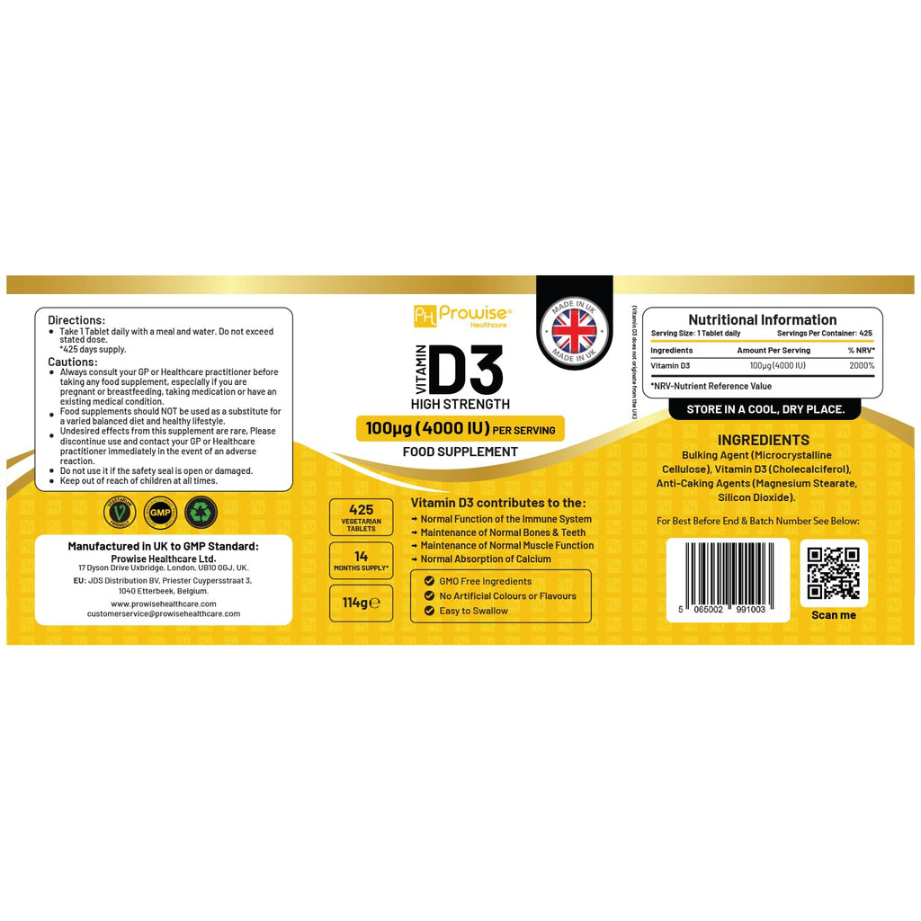 PH Prowise Healthcare Vitamin D3 4000 IU - 425 Tablets - image 2