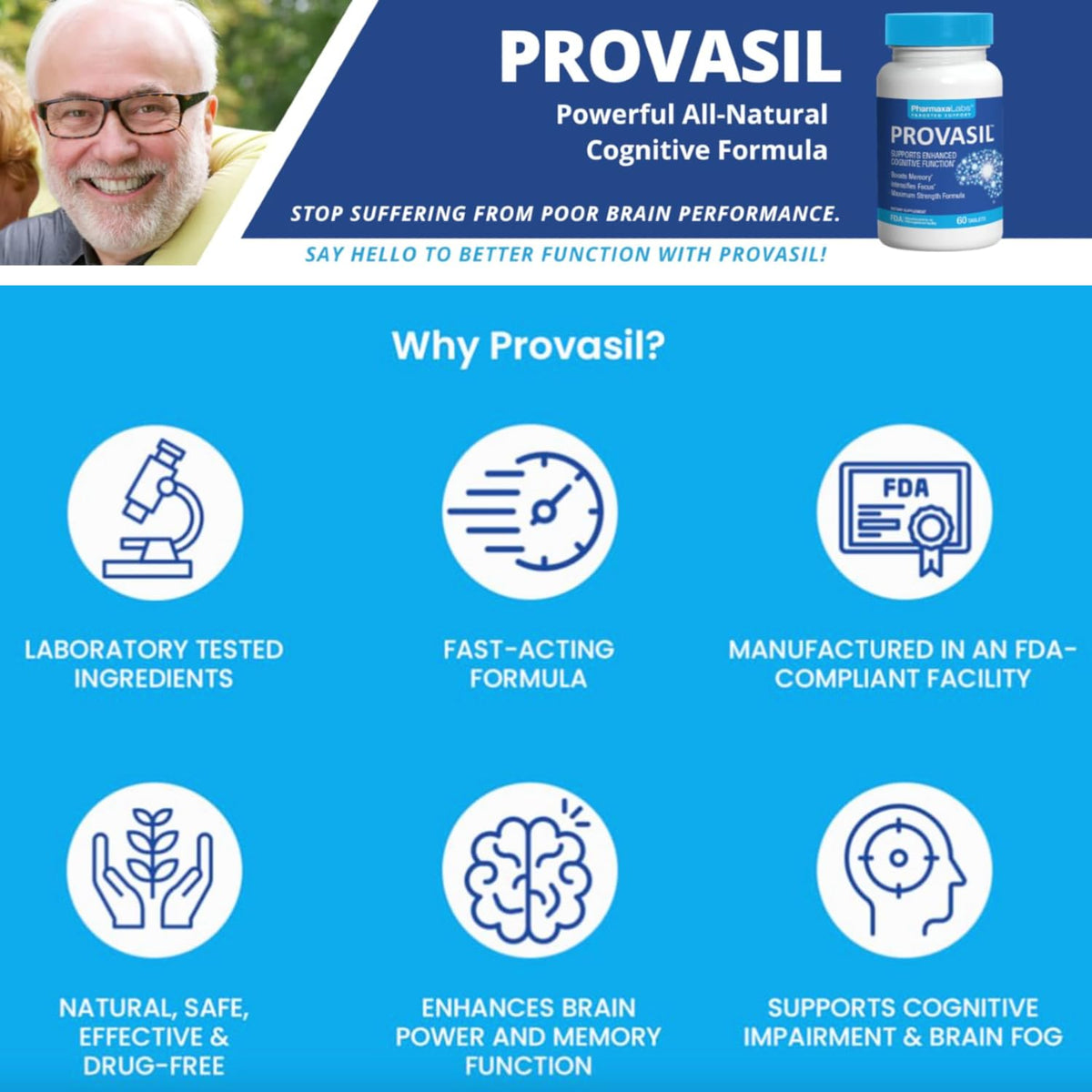 Provasil Boost Memory Capsules for Mental Performance - 60 Capsules - image 2