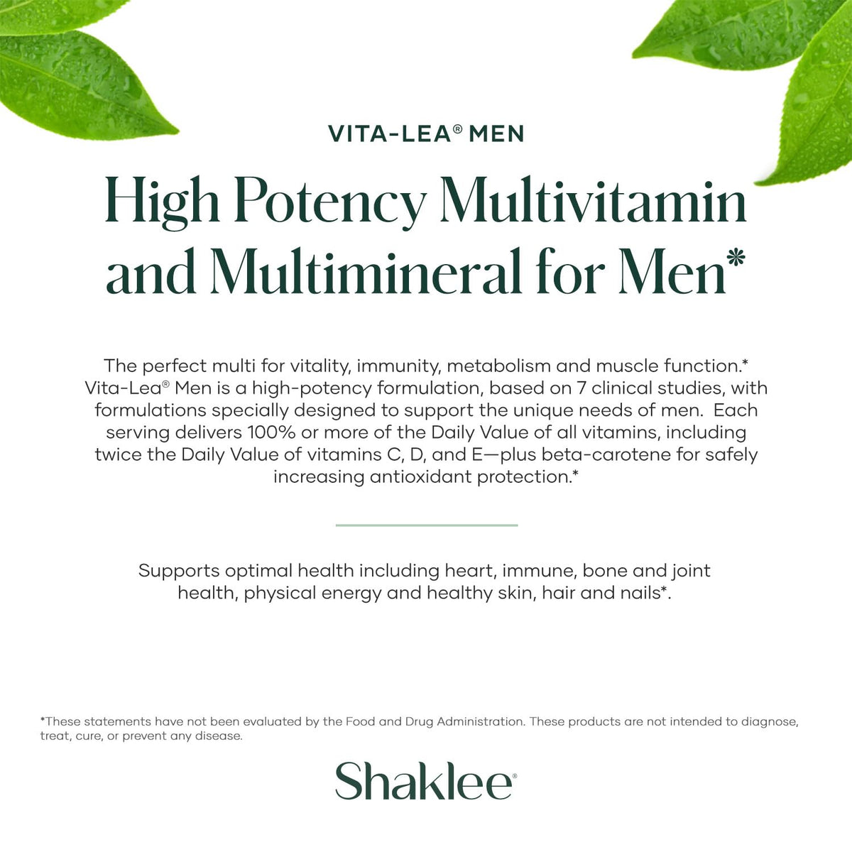 Shaklee Vita-Lea Men High Potency Multivitamin - 240 Tablets - image 4