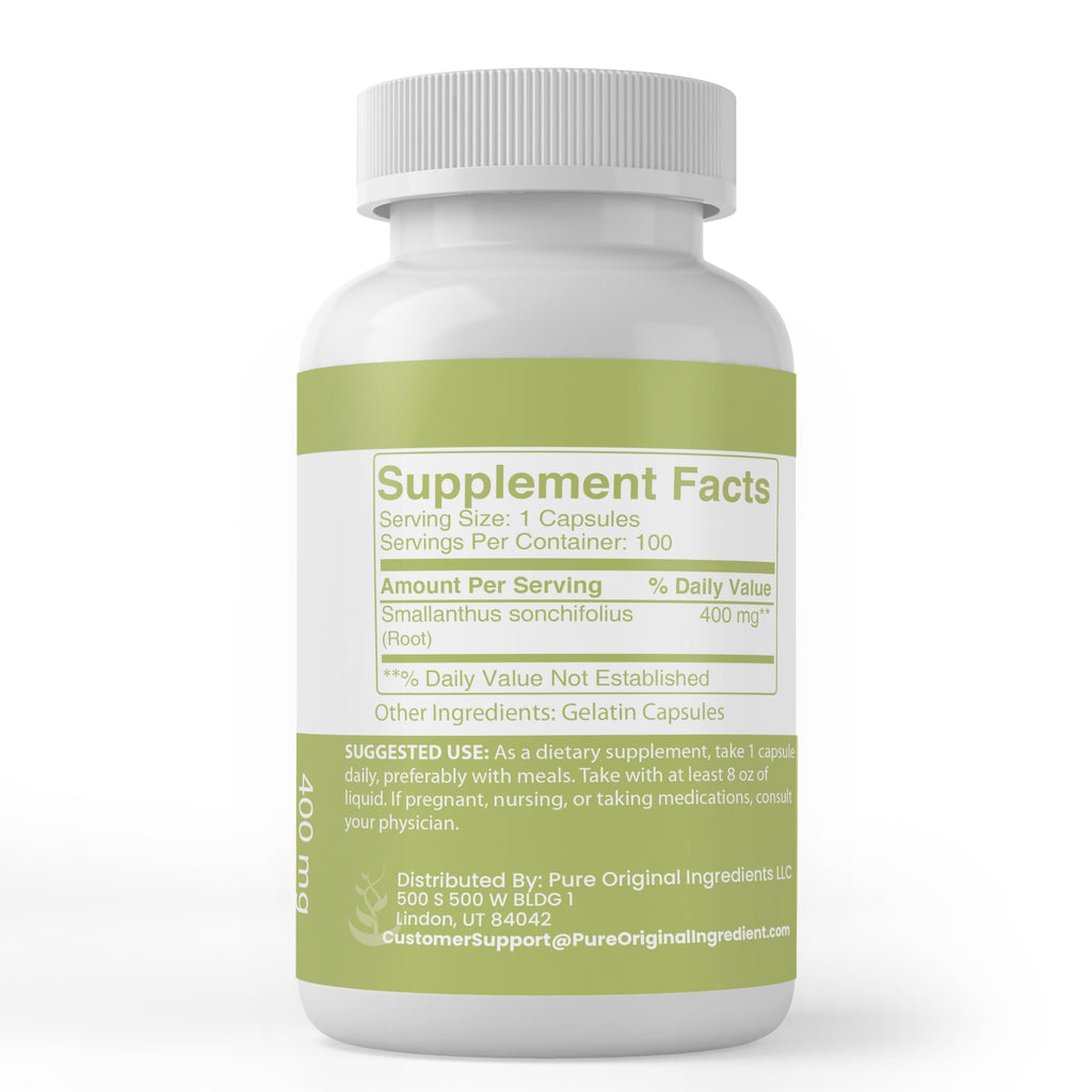 PURE ORIGINAL INGREDIENTS Yacon Root Extract - 100 Capsules - image 2