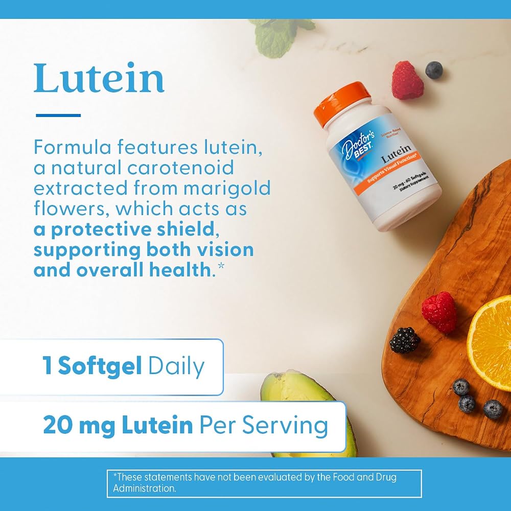 Doctor's BEST Lutein 20mg with Zeaxanthin Eye Health - 60 Softgels - image 5