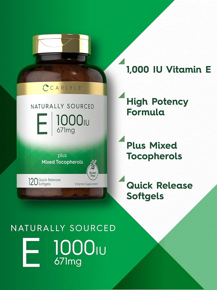Carlyle Vitamin E 1000 IU with Mixed Tocopherols - 120 Softgels - image 4