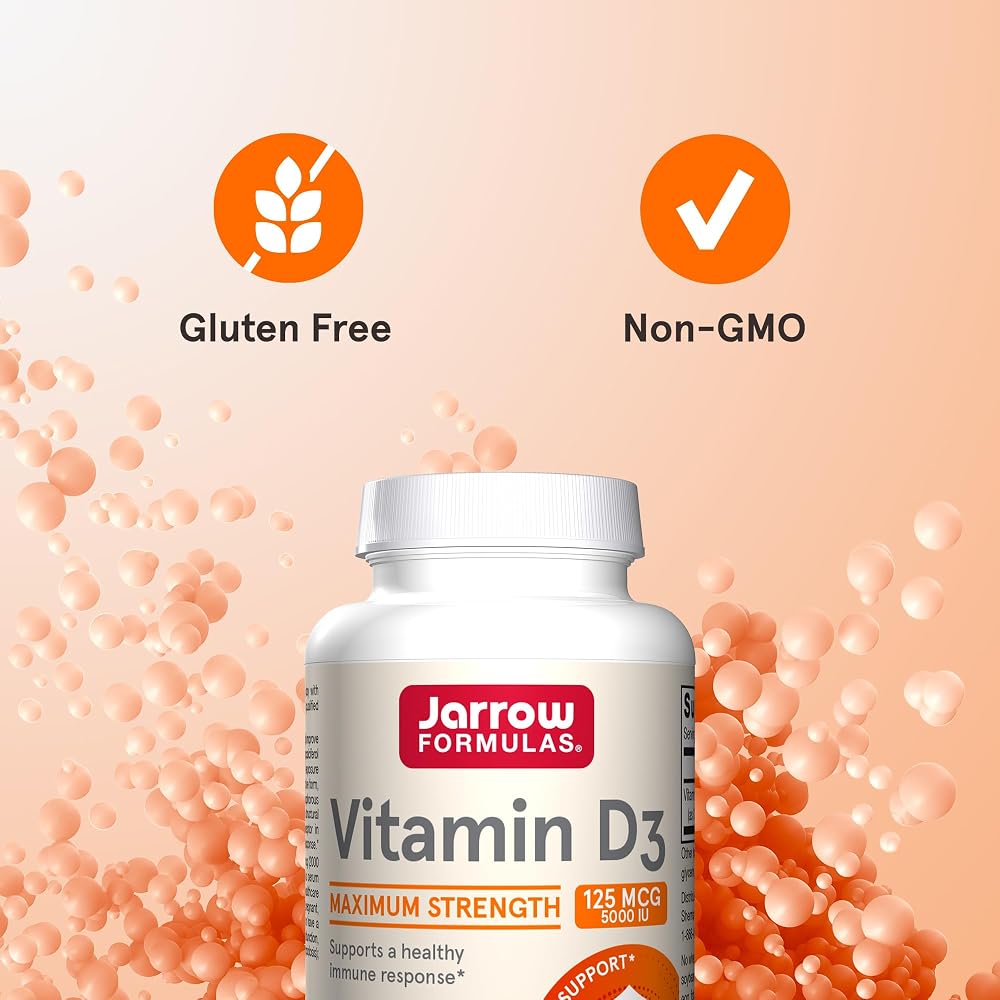 Jarrow Formulas Vitamin D3 5000 IU Bone & Immune Support - 100 Softgels - image 5