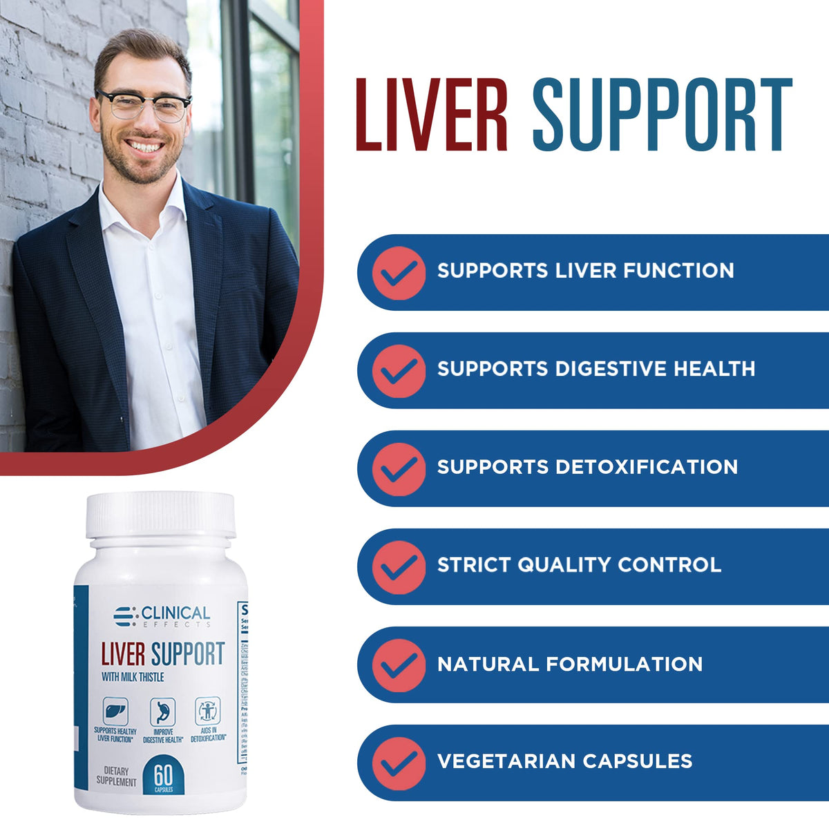 Clinical Effects Liver Support Milk Thistle and Zinc - 180 Capsules - image 5