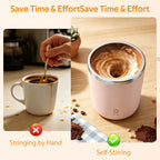 Tissting Shaker Bottle 11.8oz Electric Mixer Cup Stainless Steel Self