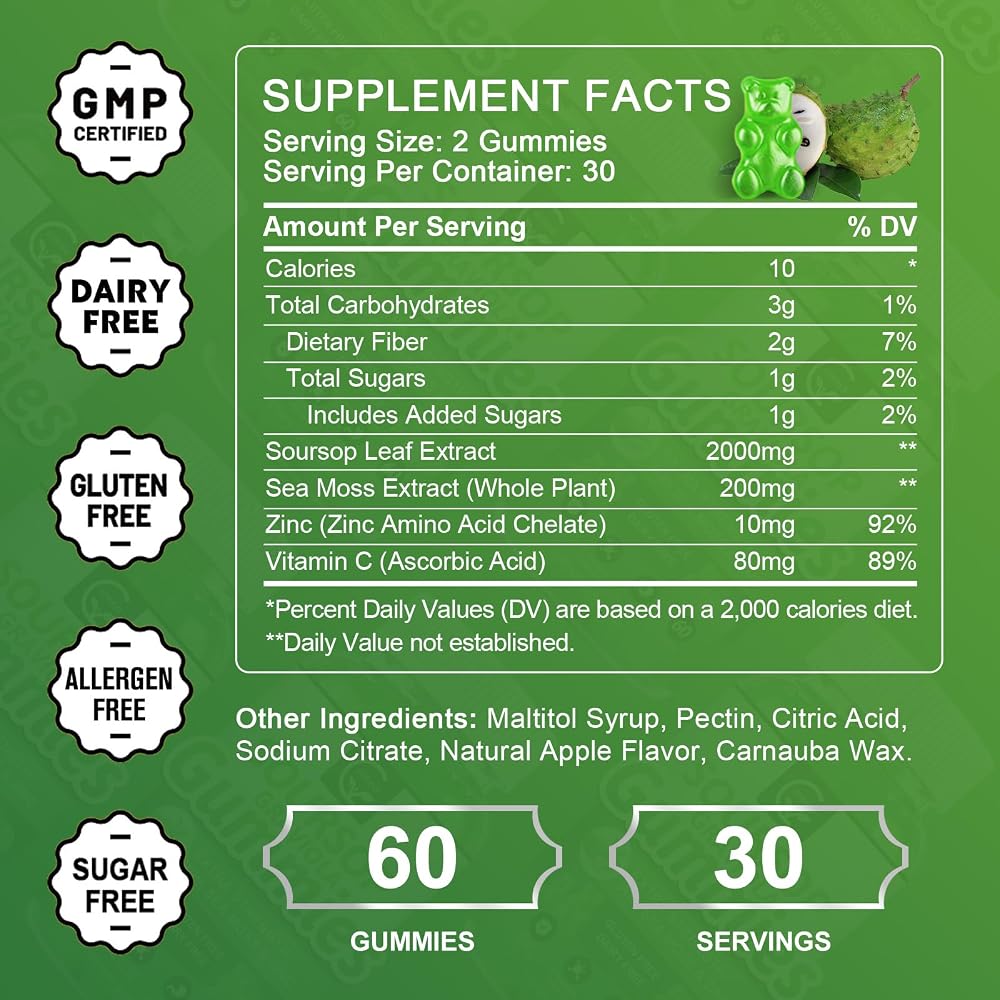 GORNVB Organic Soursop Graviola Gummies