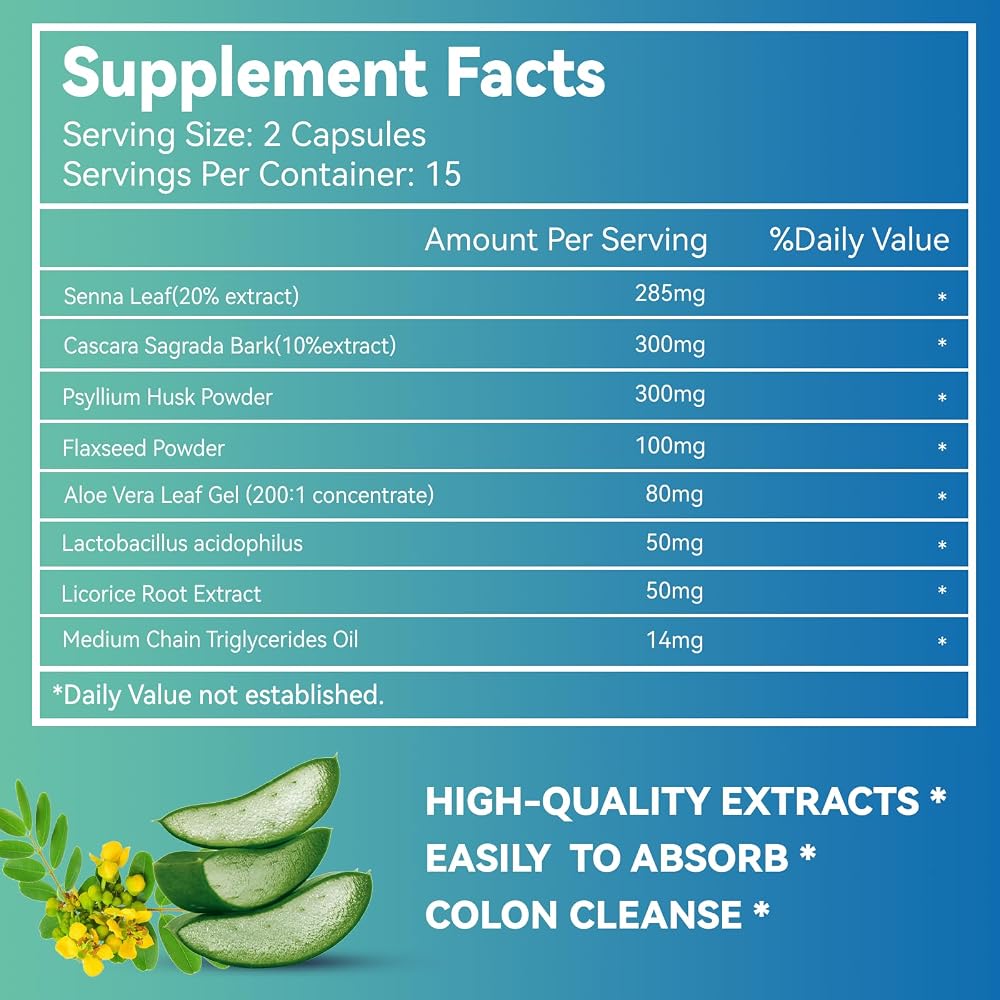 DIATMOON Gut Cleanse Capsules Colon Support - 30 Count - image 2