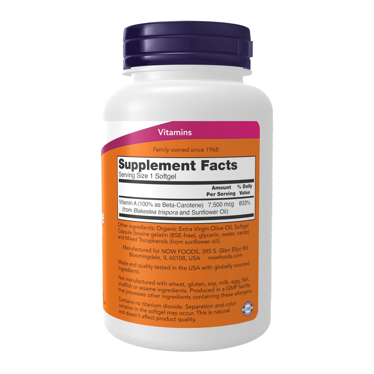 Now Supplements, Natural Beta Carotene 25,000 IU, Essential Nutrition