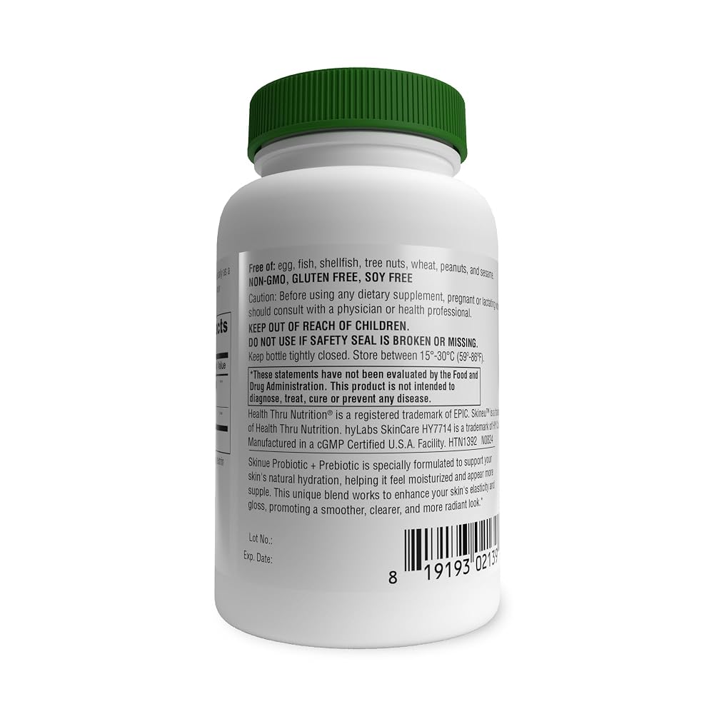 Health Thru Nutrition Skineu Probiotic + Prebiotic - 30 Vegetarian Capsules - image 4
