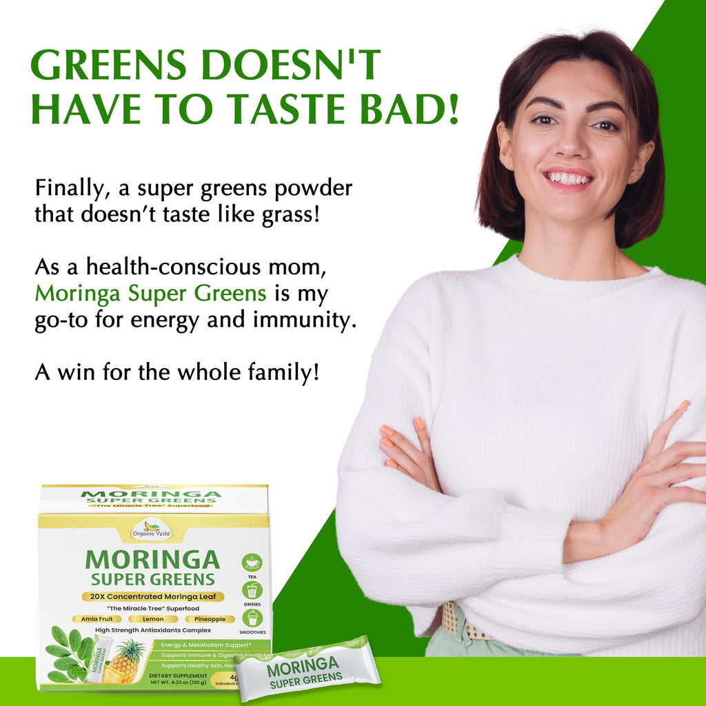 Organic Veda Moringa Amla Greens Superfood Powder - 30 Sticks - image 9