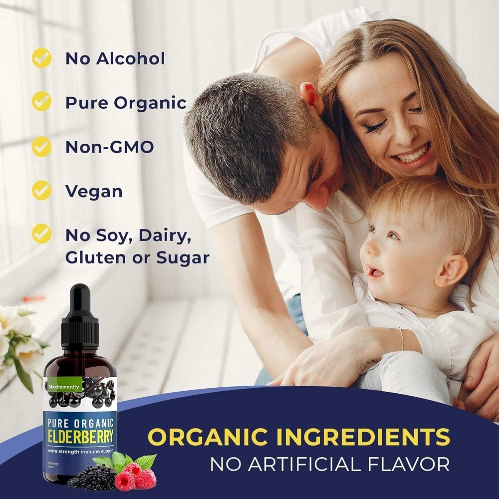 MaxImmunity Organic Elderberry Syrup Immune Support - 2 Pack - image 5