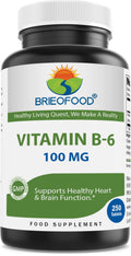 Brieofood Vitamin B6 100 mg - 250 Tablets