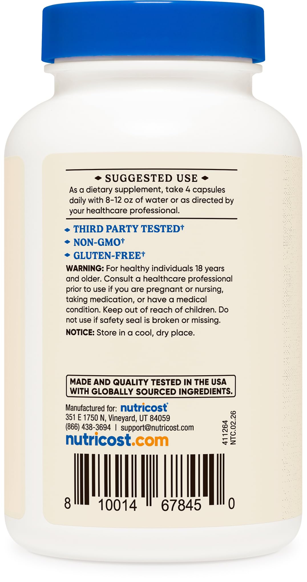 Nutricost Grass Fed Desiccated Beef Liver Capsules 3000mg (750mg Per