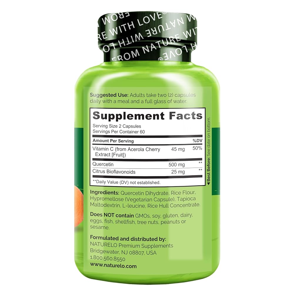 NATURELO Quercetin Citrus Bioflavonoid Complex - 240 Vegetarian Capsules - image 3