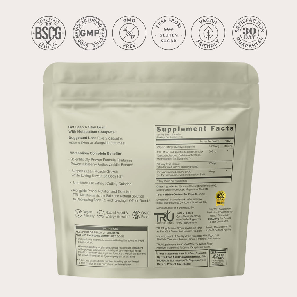 TRU Supplements Metabolism Advanced Fat Loss - 60 Capsules - image 7
