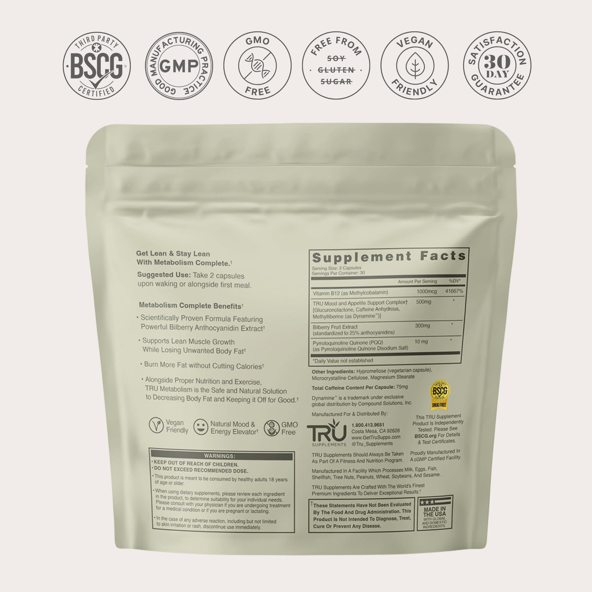 TRU Supplements Metabolism Advanced Fat Loss - 60 Capsules - image 7
