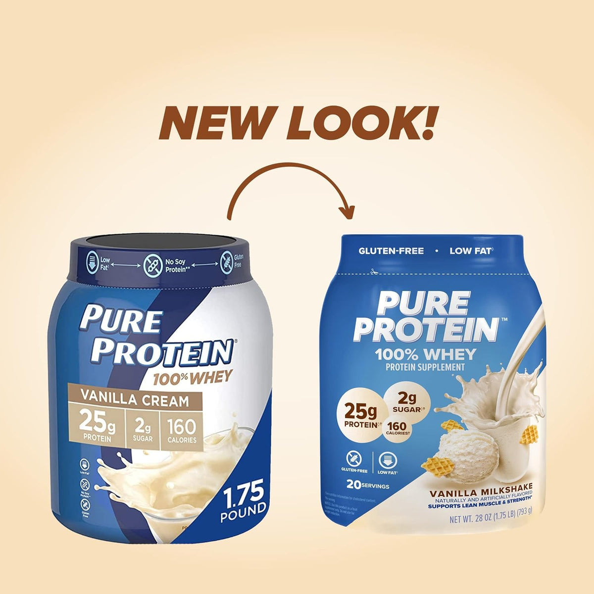 Pure Protein Natural Whey Powder Vanilla - 1.6 lbs - image 2