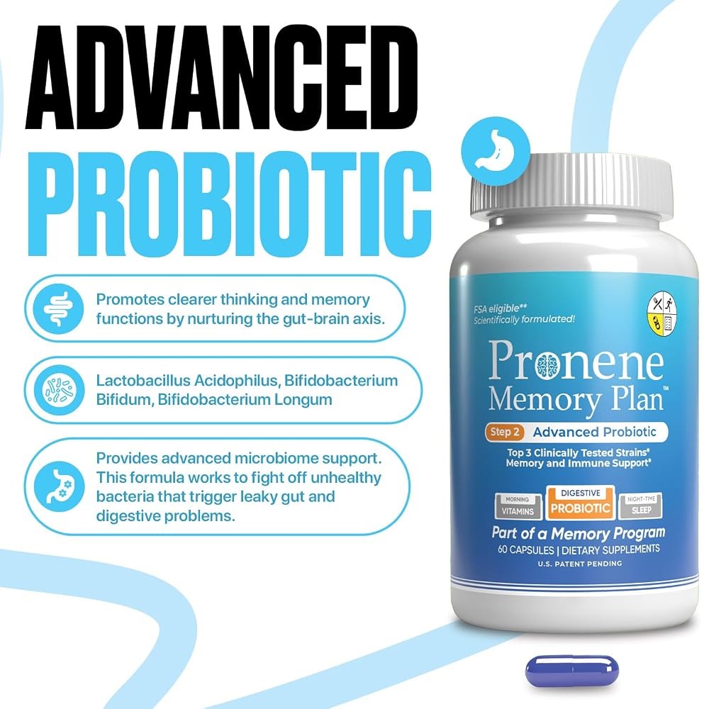 Pronene Memory Plan Advanced Probiotic for Adults 50+ - 60 Capsules - image 3