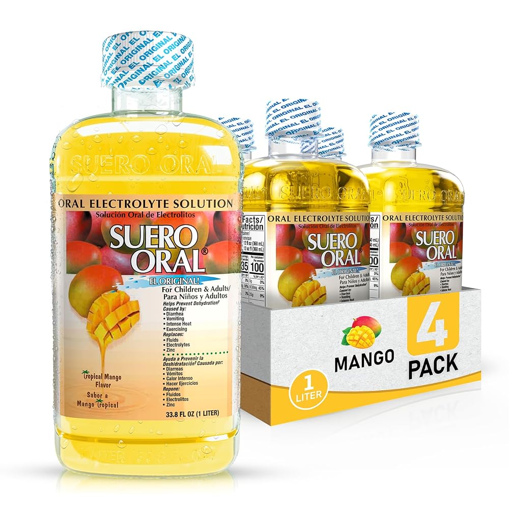 Suero Oral Electrolyte Solution Mango Flavor - 4 Pack