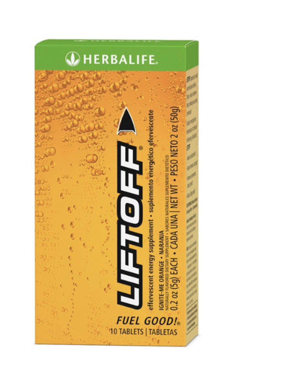 Herbalife Liftoff Naranja Energy Supplement - 10 Tablets