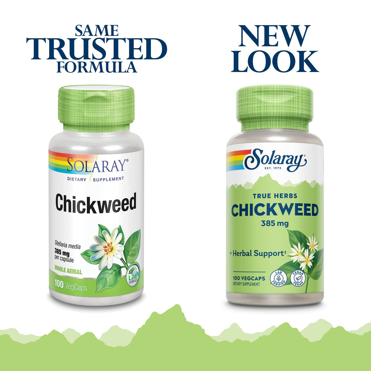 SOLARAY Chickweed 385 mg Herbal Supplement - 100 Vegetarian Capsules - image 2
