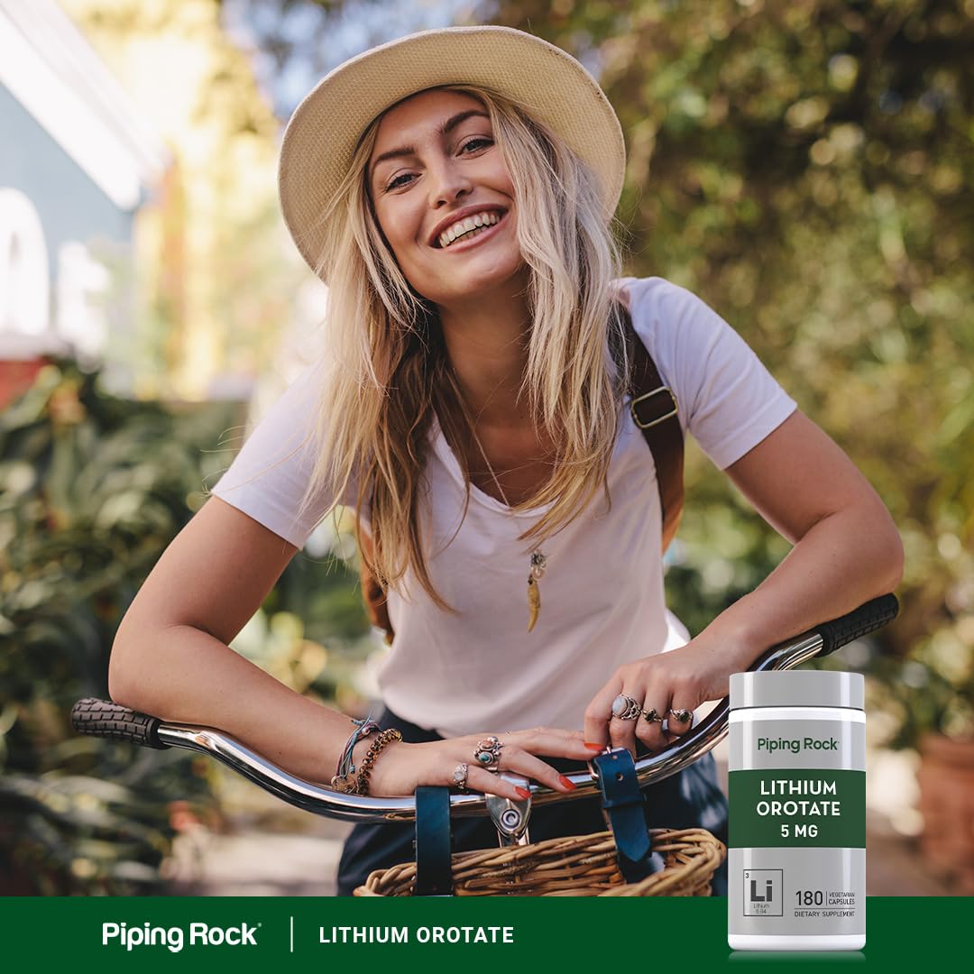 Piping Rock Lithium Orotate 5mg - 180 Capsules - image 6