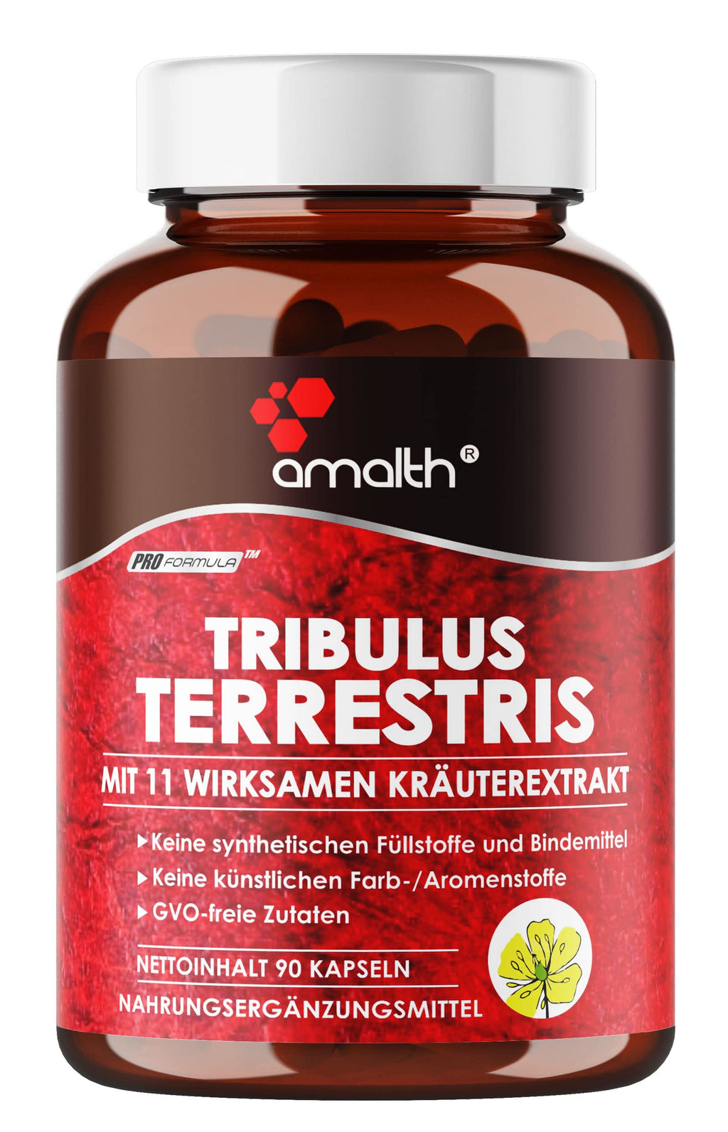 AMALTH Tribulus Terrestris 20:1 Extract Herbal Blend - 90 Capsules