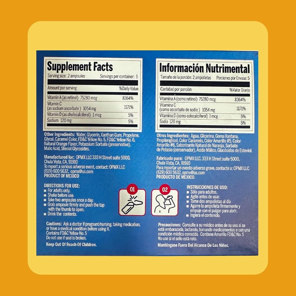 Aderogrip-A Liquid Immune Support Vitamins C A D - 10 Ampoules - image 5