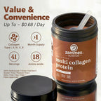 Zammex Multi Collagen Peptides Protein Powder Chocolate - 1 lb - image 6