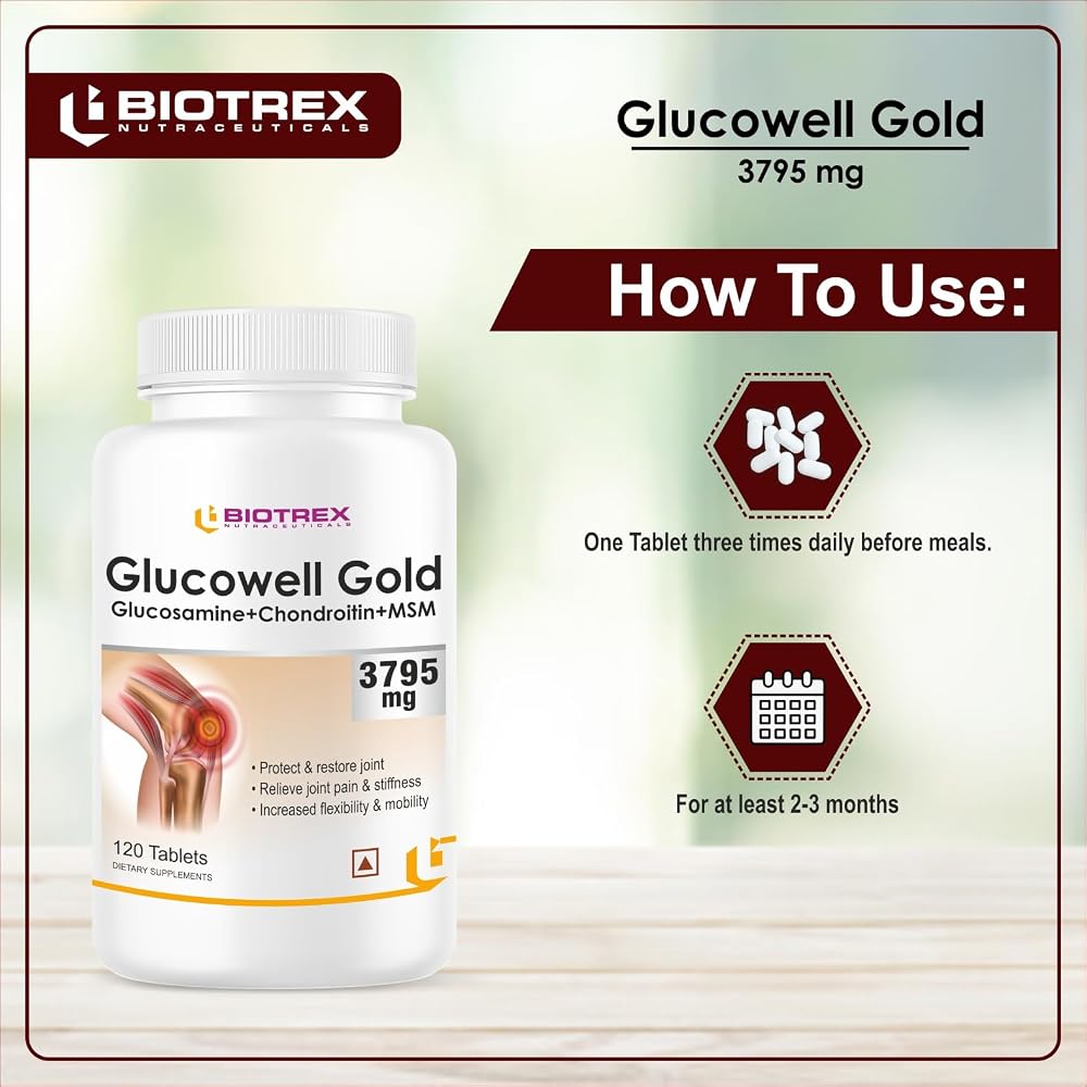 BIOTREX NUTRACEUTICALS Glucosamine Chondroitin MSM - 60 Capsules - image 3