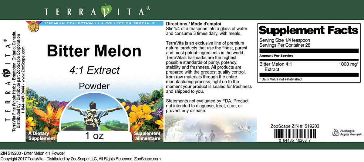 Terravita Bitter Melon 4:1 Extract Powder - 1 oz - image 2