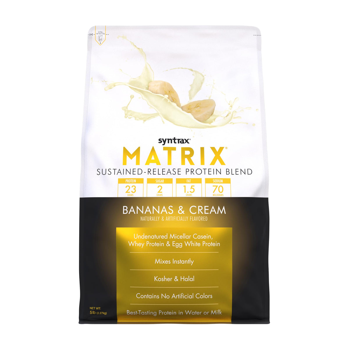 Syntrax Matrix Sustained Release Protein Powder, Bananas & Cream - 5 lb