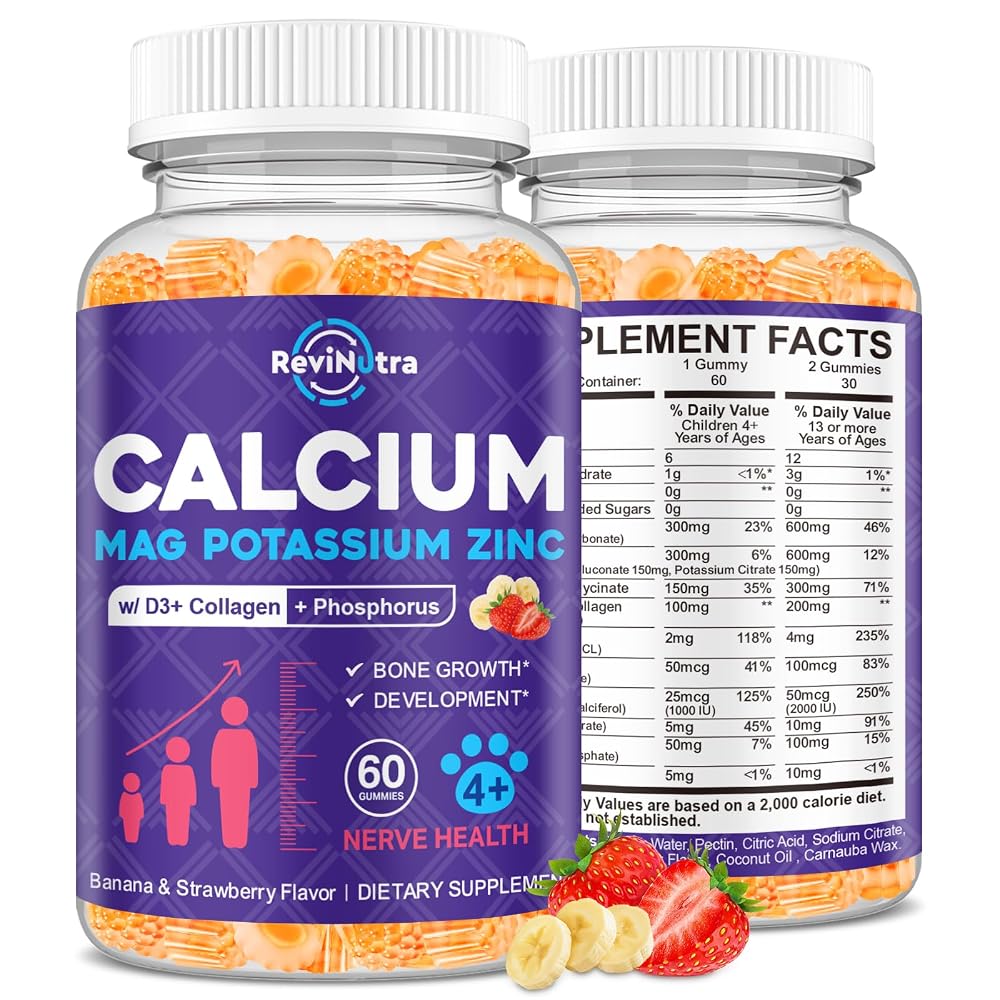 ReviNutra Calcium Potassium Magnesium Gummies for Kids & Adults