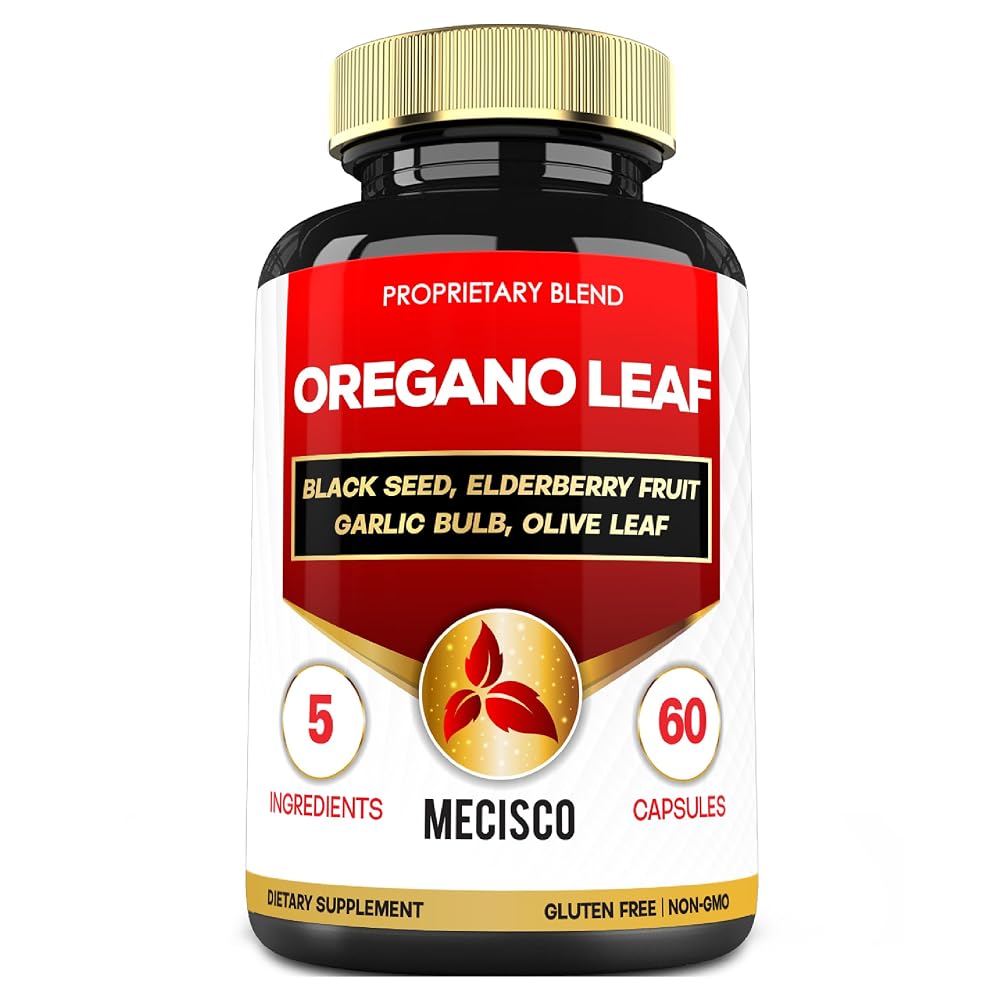 Mecisco 5in1 Oregano Capsules with Black Seed, Elderberry, Garlic & Olive