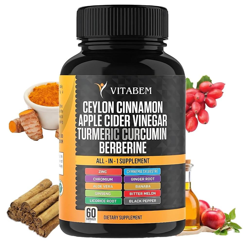 Vitabem Ceylon Cinnamon Turmeric Berberine Capsules - 60 Count