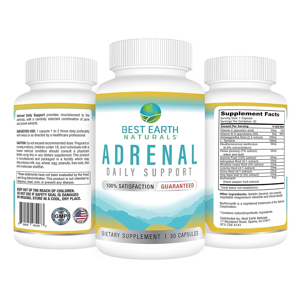 Best Earth Naturals Adrenal Support for Adults - 30 Capsules - image 2