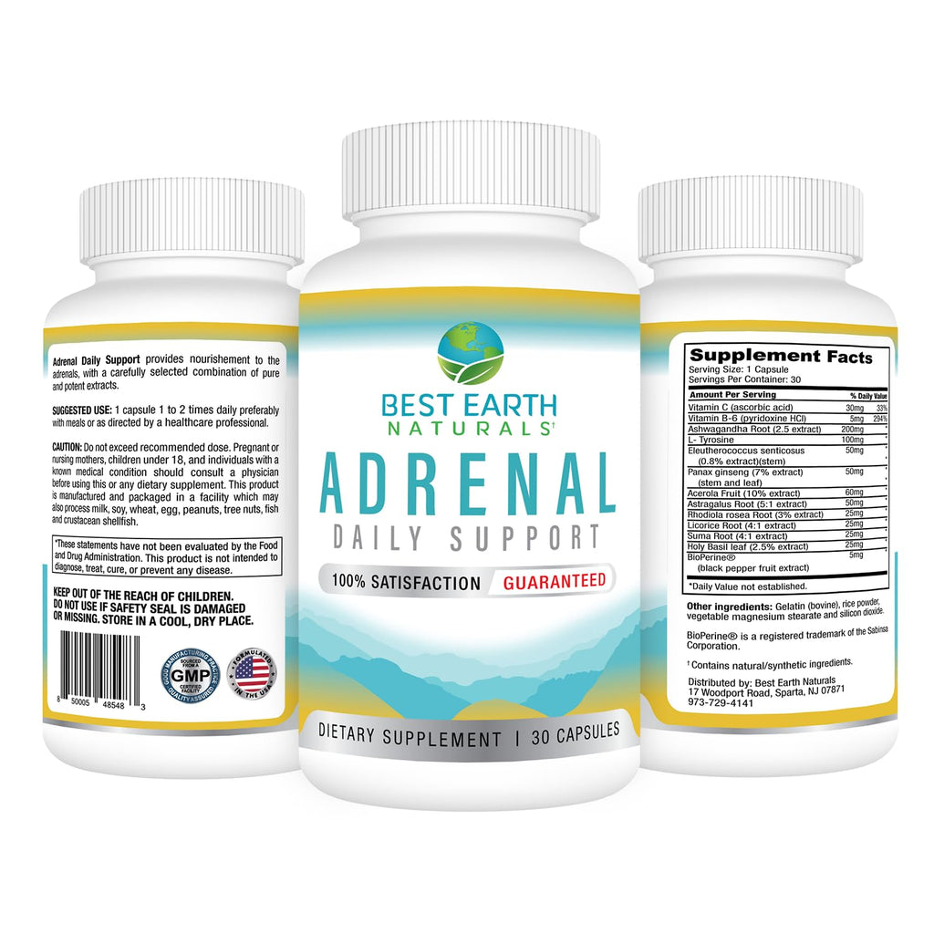 Best Earth Naturals Adrenal Support for Adults - 30 Capsules - image 2