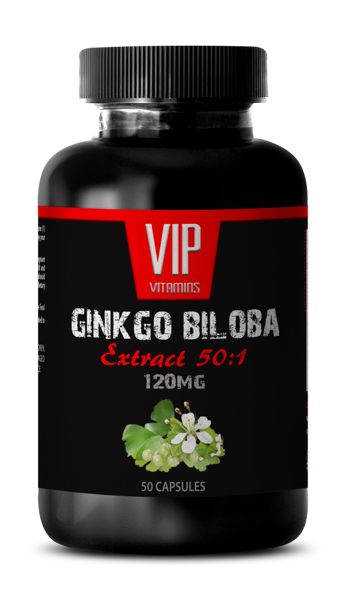 VIP Vitamins Ginkgo Biloba 120mg Extract 50:1 - 50 Capsules