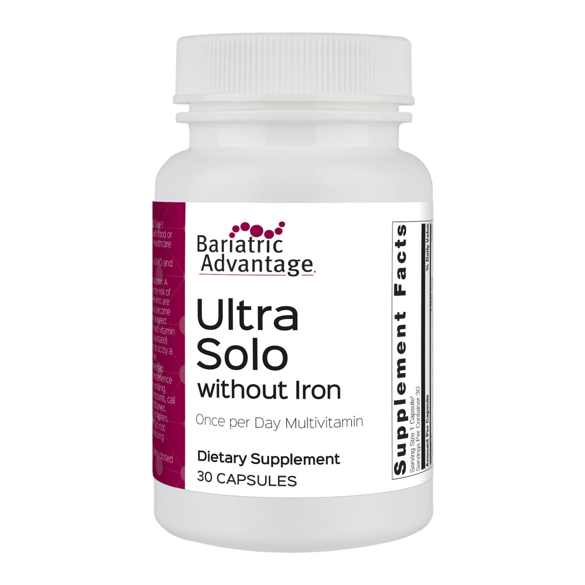 Bariatric Advantage Ultra Solo Without Iron - Once-Per-Day Daily