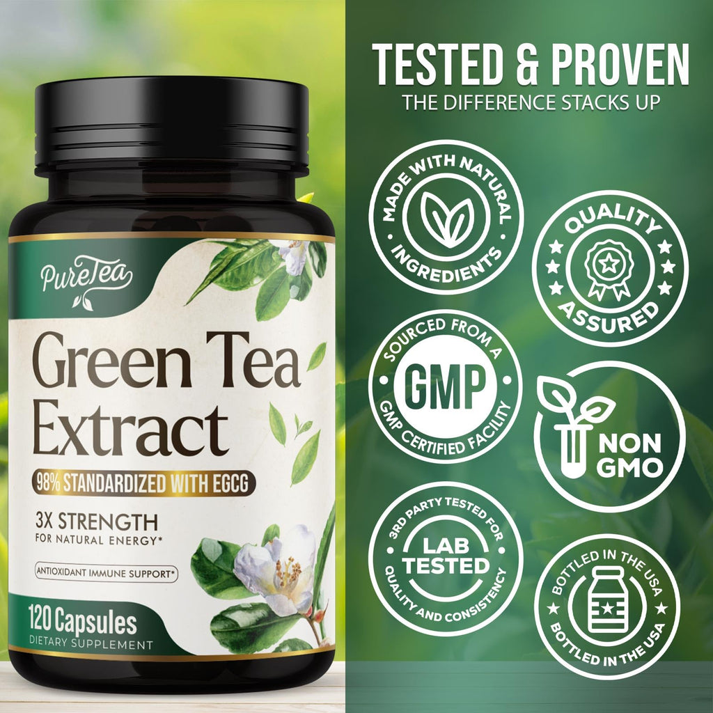 SILVERONYX Green Tea Extract 1000mg - 98% Polyphenols & 45% EGCG