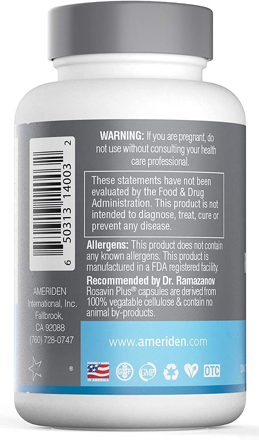 Ameriden Rosavin Plus Siberian Rhodiola Extract - 180 Capsules - image 3