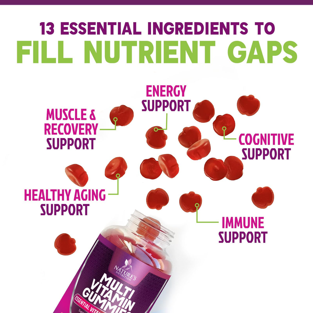 Nature's Nutrition Multivitamin Gummies for Adults - 60 Gummies - image 5