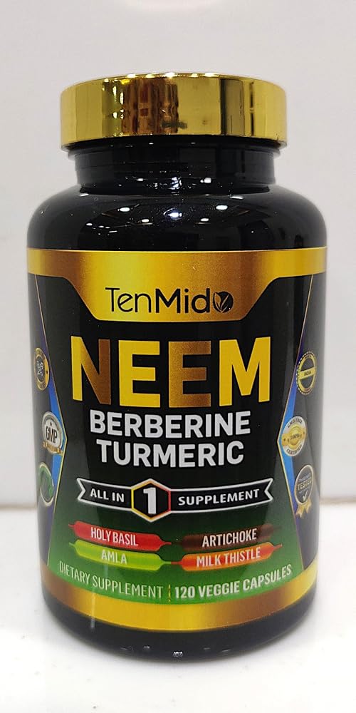 Tenmido Neem Leaf Supplement 8in1 Formula Immune Support - 120 Capsules