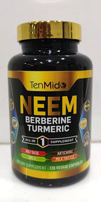Tenmido Neem Leaf Supplement 8in1 Formula Immune Support - 120 Capsules